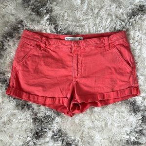 Abercrombie & Fitch shorts. coral color. Low rise short;size 6